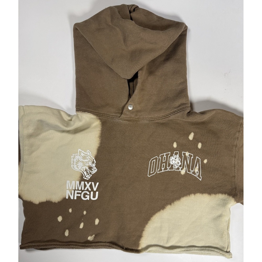 DHNA Cropped Wolves Forever Hoodie Women's Size XS Brown - Picture 3 of 13